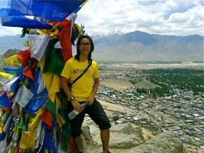 Me with the view of Leh town